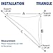 Cool Area Triangle 11 Feet 5 Inches Sun Shade Sail, UV Block Fabric Sail Perfect for Outdoor Patio Garden Swimming Pool in Color Sand