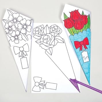 Baker Ross Kits De Décorations Bouquets De Fleurs à Colorier Que Les Enfants Pourront Peindre Et Décorer Kit De Loisirs Créatifs Pour Enfants