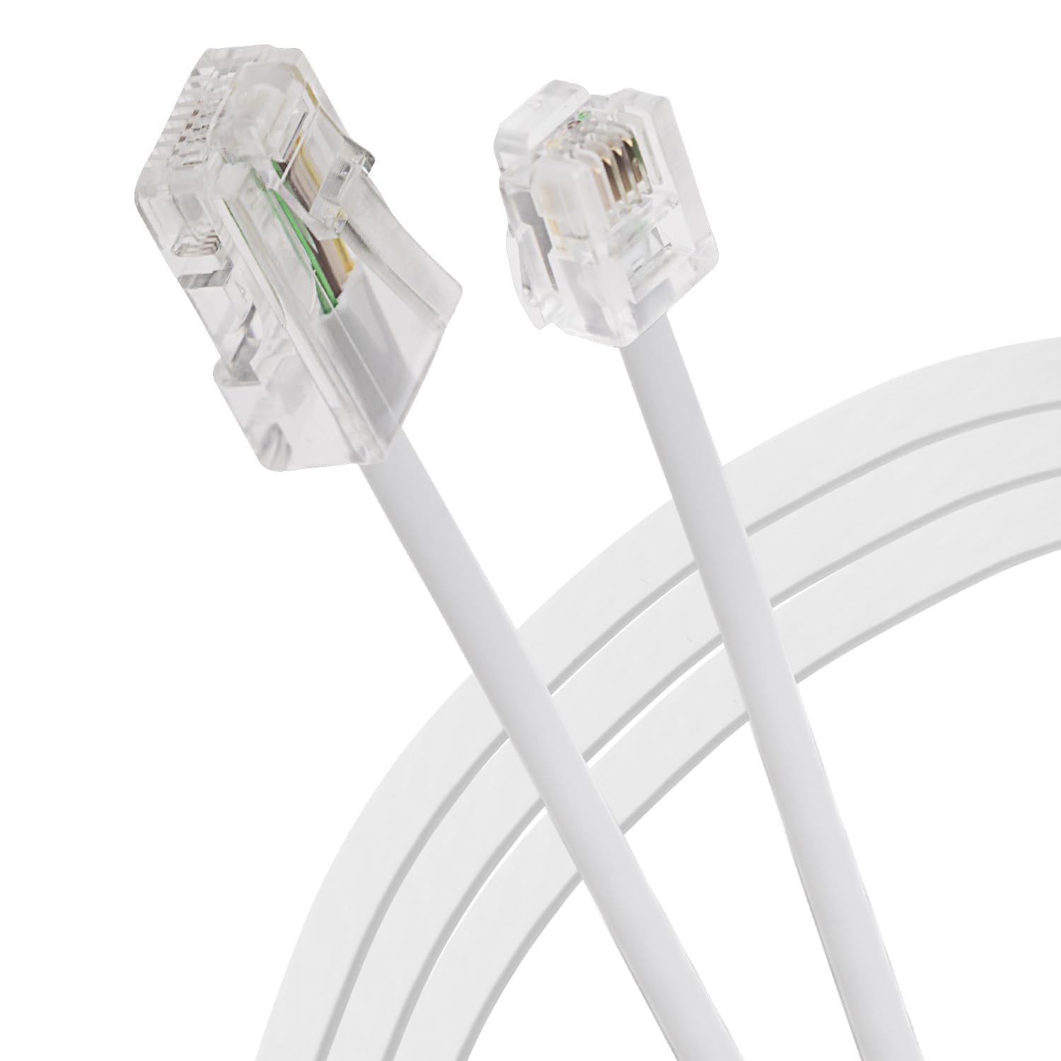 Maplin RJ11 Connector to RJ45 Plug Telephone Cable, 1m White