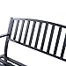 Outsunny Outdoor Glider Bench, Glider Bench for Outside Patio with Armrests, Slatted Seat & Backrest, Loveseat with Power Coated Steel Frame, Black