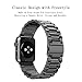for Apple Watch Band 42mm Stainless Steel, iWatch Replacement Metal Link Bracelet for 42mm Apple Watch Series 3 2 1 with Double Button Butterfly Folding Clasp (Black)