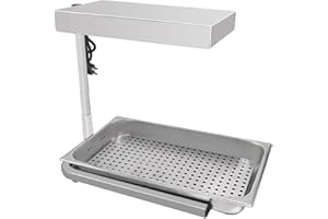 KOUWO Commercial French Fry Warmer with Fixed Stand Food Heat Lamp Countertop Dump Station