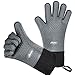 Auzilar Silicone Cooking Gloves, Grilling Gloves, Heat Resistant Gloves BBQ Kitchen Silicone Oven Mitts, Long Waterproof Non-Slip Potholder for Barbecue, Cooking, Baking