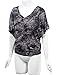 LL WT1116 Womens V Neck Short Sleeve Tie Dye Drape Dolman Top XXXL BLACK