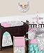 Sweet Jojo Designs 9-Piece Boutique Skylar Turquoise Blue Pink Polka Dot and Gray Damask Girls Baby Bedding Crib Set