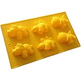 Allforhome 6 Cavity Dinosaur Cake Baking Molds for Kids Silicone Ice tray Cube Moulds Chocolate DIY Mold