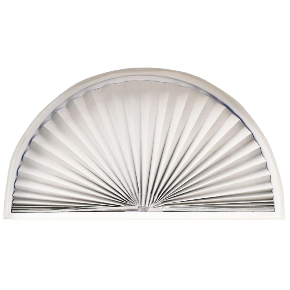 Redi Shade 3607076 Original Arch Light Blocking Pleated Fabric Shade, White, 72” x 36”