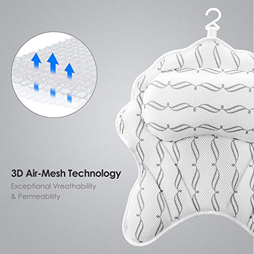 Luxurious Bath Pillow, SMZCTYI Ergonomic Thickened Spa Bath Pillow for Neck Head and Shoulder Support Bath Accessories for Jacuzzi, Hot Tub - Thumbnail 3