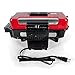 Nutrichef Electric Fish Grill Indoor Cooking - Small Outdoor Backyard BBQ For Fish Steak Meat Skewer & Seafoods - High Griddle Heat Searing Removable Countertop & Washable Cover Cook Tray Red (PKFG14)