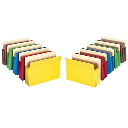 Smead 73892 File Pocket 3-1/2" Expansion Letter Size 5 Pack & 73836 File Pocket 5-1/4" Expansion Letter Size 5 Pack
