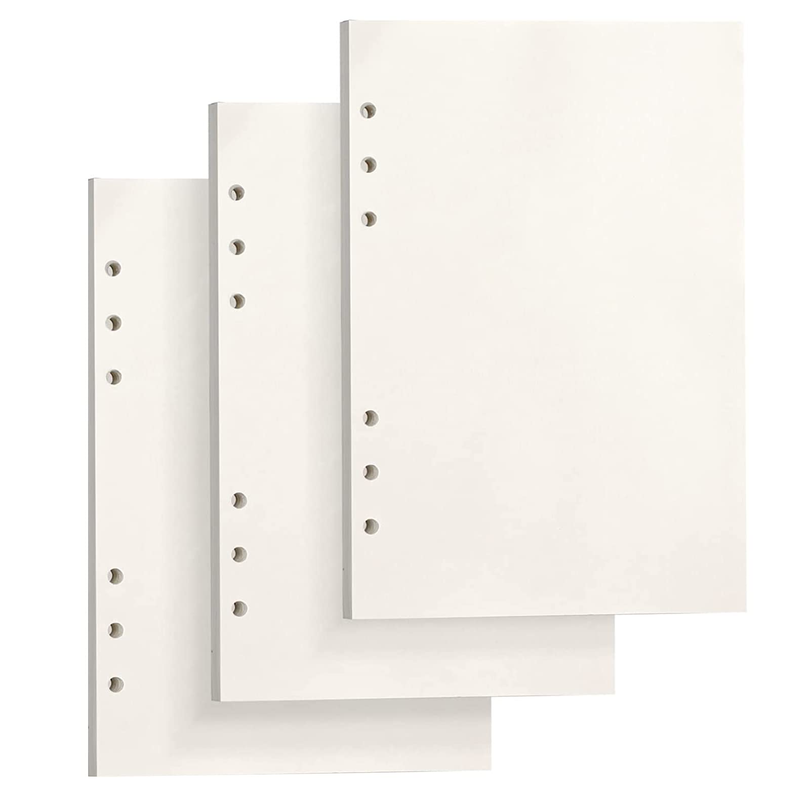 PALUDO 3 Pack A5 Blank Refills Paper, 135 Sheets/270 Pages, Thick 100GSM Cream A5 Refillable Planner Diary Notebooks