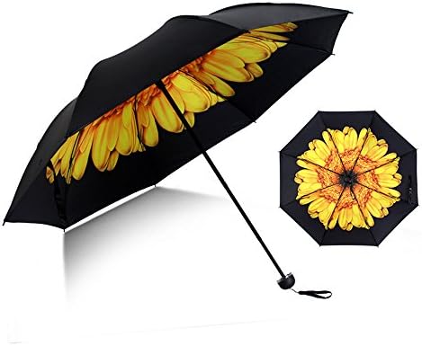 Rainy Worth Floral Folding Umbrella Compact for UV Protection