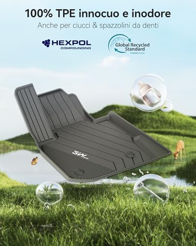 3W Car Mats for BMW X3 G01 2018-2024/X4 G02 2018-2024/iX3 G01 2021-2025 Waterproof Anti-Slip Mat Set Fits BMW X3 X4 iX3 TPE Car Mats