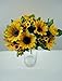 Calcifer® 3 Sets(7 Stems/Set) 10.63'' Sunflowers Artificial Flowers Bouquet for Home Decoration/Wedding Decor