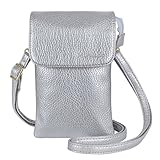 MINICAT Roomy Pockets Series Small Crossbody Bag Cell Phone Purse Wallet For Women(Silver)