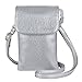 MINICAT Roomy Pockets Series Small Crossbody Cell Phone Purse Wallet Bag With Magnetic Button(Silver)