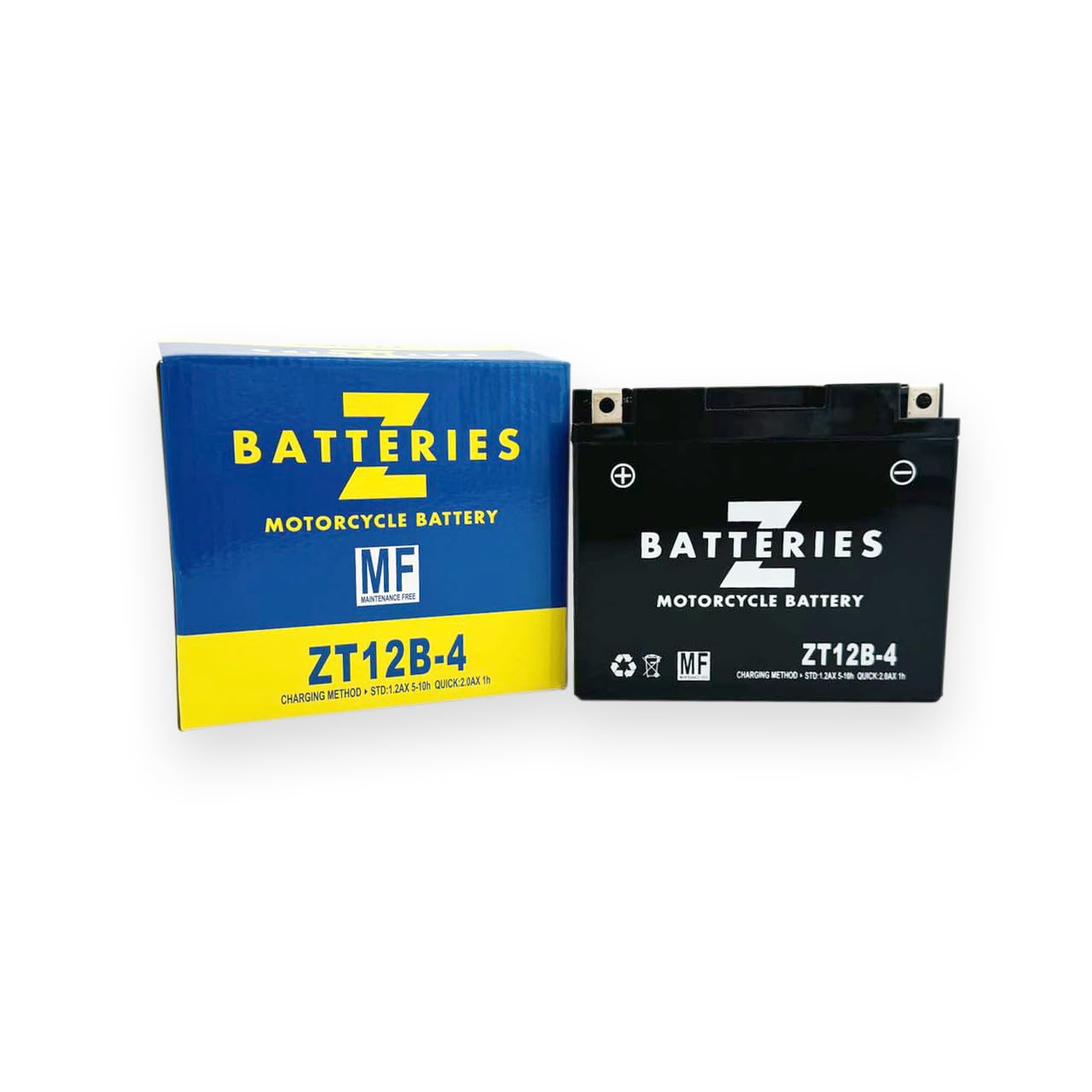 Z BATTERIES バイク用バッテリー YT12B-BS・GT12B-4互換 ZT12B-4 シールド型 AGM 充電済み FT12B-4 ST12B-4 BM12B-4 ドラッグスター 4TR フェーザー FZ6-S FZ400 の商品画像
