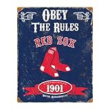 Party Animal MLB Embossed Metal Vintage Pub Signs,Boston Red Sox