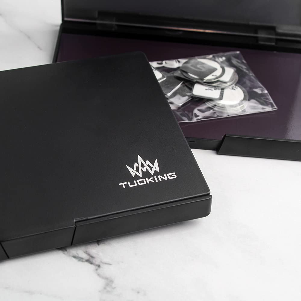 TUOKING Makeup Magnetic Palette with Mirror and 20Pcs Metal Stickers Empty Storage Palette for Eyeshadow Powder Highlighter, Black