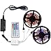 eTopxizu 32.8Ft /10M DC 12V Flexible 5050 RGB LED Strip Light With 44key LED Controller and 12V5A Power Adapter Non-waterproof for Indoor Decoration Novelty