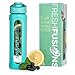 Fresh Fusions Glass Fruit Infuser Water Bottle - 20 oz - With Protector Sleeve + Recipe Ebook - Includes 25 Infused Water Recipes (WITH BPA FREE TRITAN PLASTIC INFUSER)