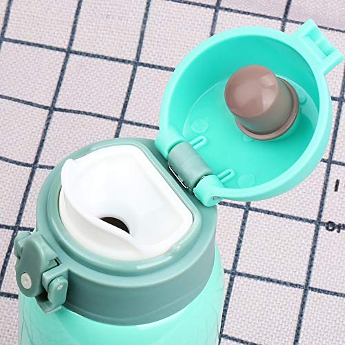 Kids Water Bottle Thermoses Rainbow Water Bottle Mini Cup Metal Stainless Steel Vacuum Insulated Water Flask for School Kids Girls Lunch Box Leak Proof BPA Free No Straw (Pink-Green 9oz)