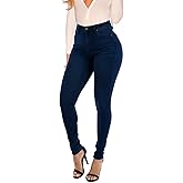 KUNMI Womens Curvy High Waist Stretch Butt Lifting Skinny Colombian Jeans