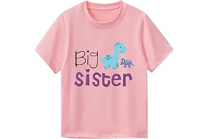 WoHaHa Baby Girls Shirts Big Sister Little Sister Matching T-Shirt Not Only Child But Big Sister Sibling Reveal Summer Outfit
