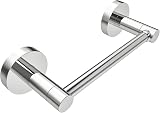 WZRUA Chrome SUS304 Wall Mounted Toilet Roll Holder Double Post Pivoting view 1