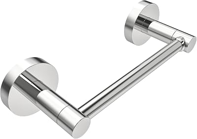 WZRUA Chrome SUS304 Wall Mounted Toilet Roll Holder Double Post Pivoting