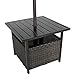 OUTASIGHT Patio PE Wicker Umbrella Side Table Stand, Outdoor Bistro Table with Umbrella Hole