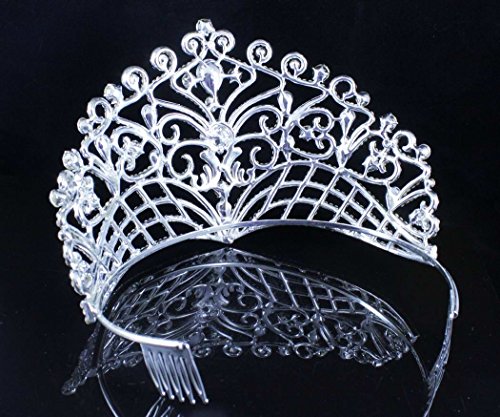 Janefashions Lush Clear Austrian Crystal Rhinestone Tiara Crown Bridal Prom Pageant T11884