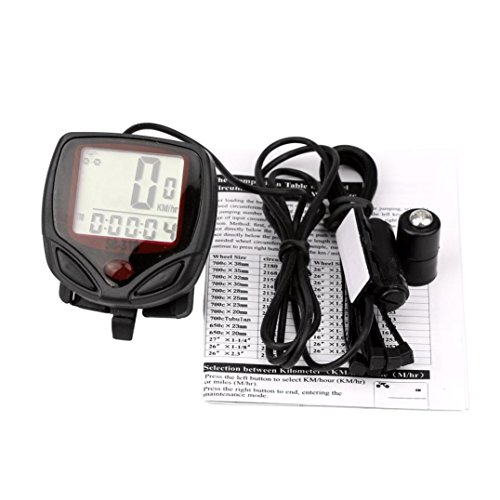 Dartphew Bike Accessories,Mini Intelligent Outdoor Convenient Waterproof Bicycle Bike Cycle LCD Display Digital Computer Speedometer Odometer Ideal Companion For bicycle(Time display function)