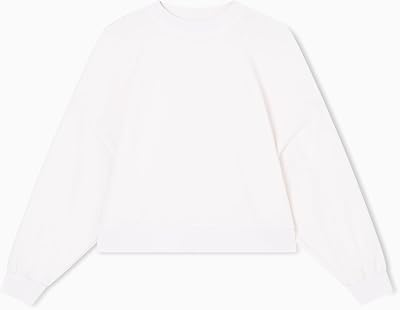 Manches Bouffantes pour Femme avec Logo Lettrage Coupe décontractée, Sweat-Shirt, Blanc, M, Iso, M