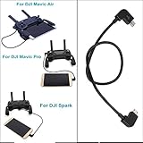 Threeking 11.8inch/30cm OTG Cable Data Cable Perfect Size Right Angle Special Design for DJI Mavic 2 Pro/Zoom/Mavic pro/Mavic pro Platinum/Mavic Air/Spark (Micro USB to Micro USB)