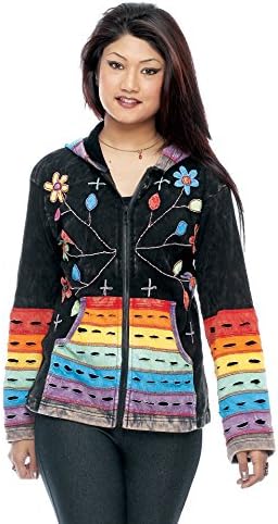 Inc Women's Rainbow Stripes and Flowers Jacket