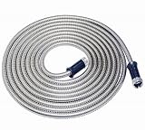 Buyplus 304 Stainless Steel Metal Garden Hose-Never Kink, Watering Lawn, Yard/Garden, Car Wash (50FT)