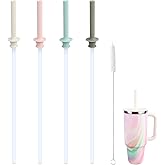 KLOWOAH Replacement Straws and Bite Valve for Hydro Flask Around Travel Tumbler 40oz 32oz 28oz 20oz,with 1 Brush (4 colors)