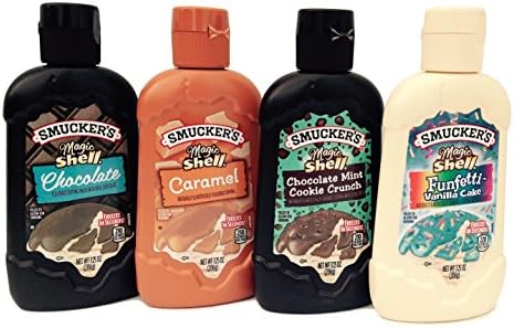 Magic Shell Ice Cream Topper Variety Pack (Chocolate, Caramel, Chocolate Mint Cookie Crunch, &amp; Funfetti Vanilla Cake)