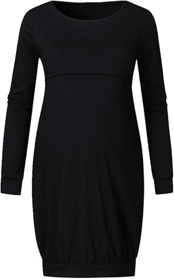 N\P Vestidos de maternidad negro vestido de las mujeres túnica