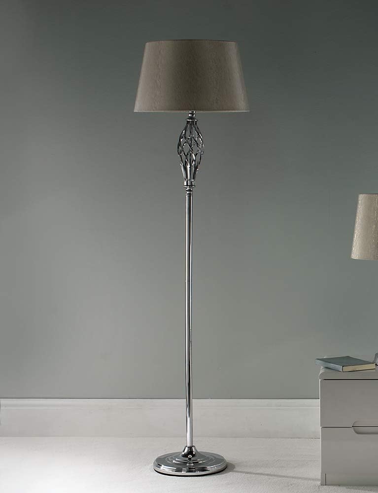 gold and silver floor lamp