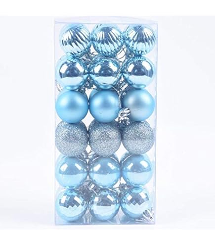 Amazon.com: Ice Blue Christmas Ornament Balls, 35pcs 1.57nch Mini