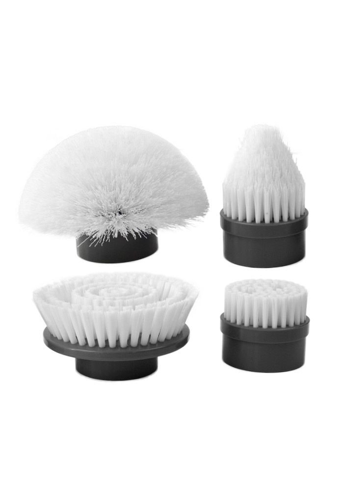 Turbo Scrub Accessory Kit with Extra Brush Set, Plastic, White