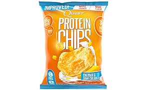 Quest Nutrition Protein Chips, Cheddar & Sour Cream, 22g Protein, 2g Net Carbs, 130 Cals, 1.2oz Bag, 1 Count, High Protein, Low Carb, Gluten Free, Soy Free, Potato Free