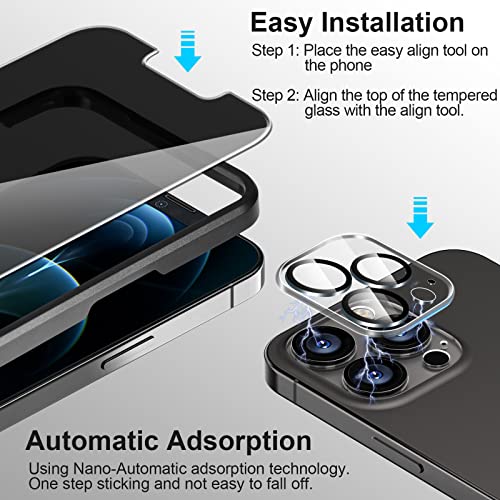 [2+2 Pack] Myladis Compatible with iPhone 13 Pro Max 6.7 inch Privacy Screen Protector