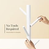 Pipishell Sturdy Wooden Coat Stand with 8 Hooks, 3 Heights White view 5