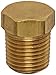 Anderson Metals 56121 Brass Pipe Fitting, Cored Hex Head Plug, 1/8