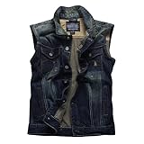 Match Men's Retro Cow Denim Washed Waistcoat Vest #G0307