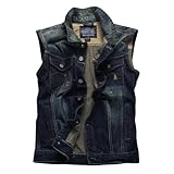 Match Mens Retro Cowboy Denim Washed Waistcoat Vest #G0307 (2XL (US XLarge)- Chest 44-46in (112-116cm), Blue), Online Clothing Store