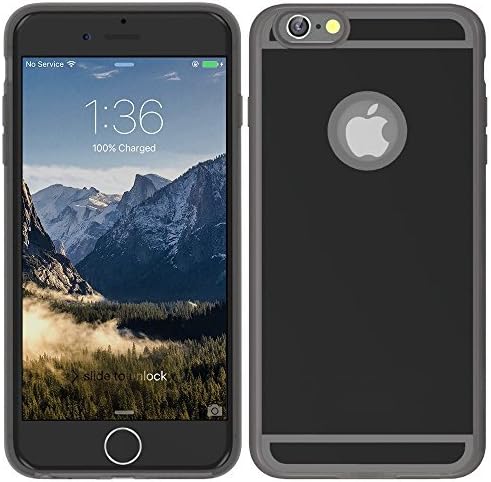 [1A Upgrade] OSSU iPhone 6/6s Plus Qi Wireless Charging Receiver Phone Case Charger Back Cover with Flexible Lightning Connector (Black)